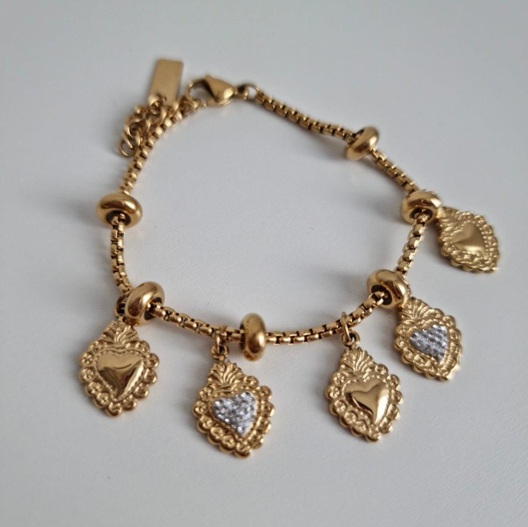 Bracciale Cuore Sacro con Ciondoli